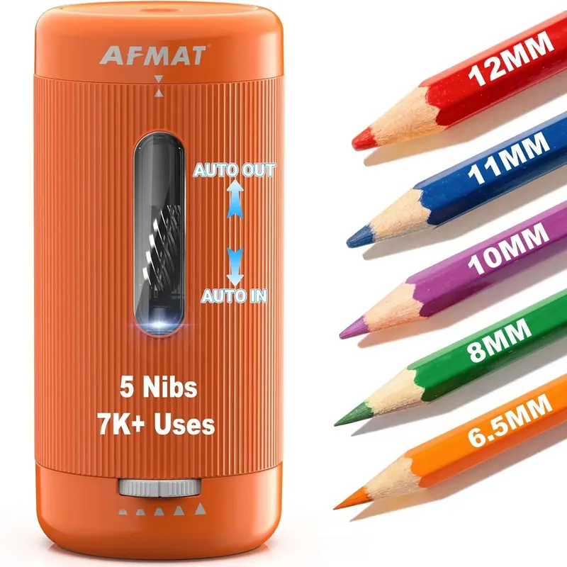 Auto Electric Pencil Sharpener, Hands-Free, 5 Adjustable Tips, 7000+ Uses