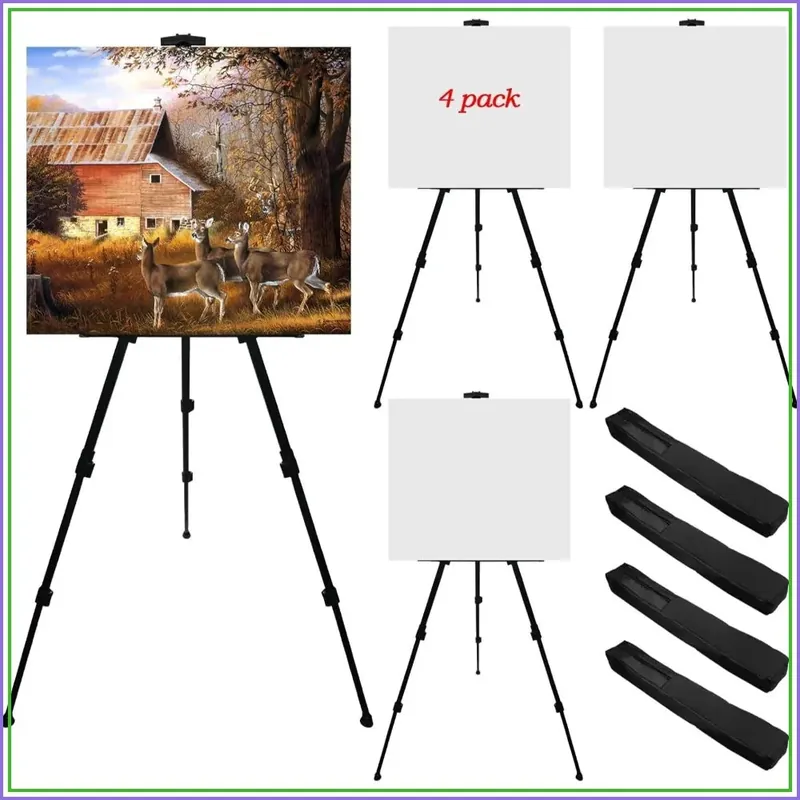 66-Inch Adjustable Metal Easel Stand for Painting, Displaying & Drawing - Lightweight Portable for Tabletop