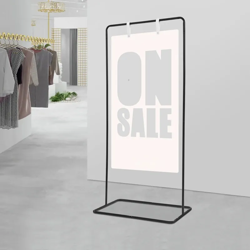 Adjustable Iron Wedding Sign Holder Stand with Leather Buckles, Heavy Duty
