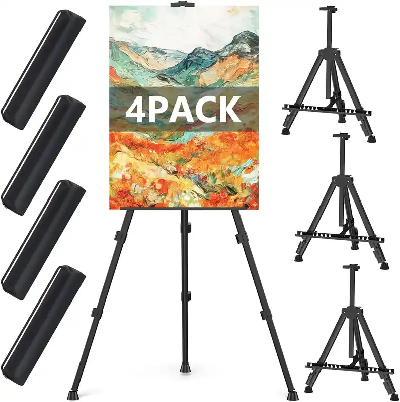 66" Heavy Duty Easel Stand for Painting, Portable Travel Easel Display