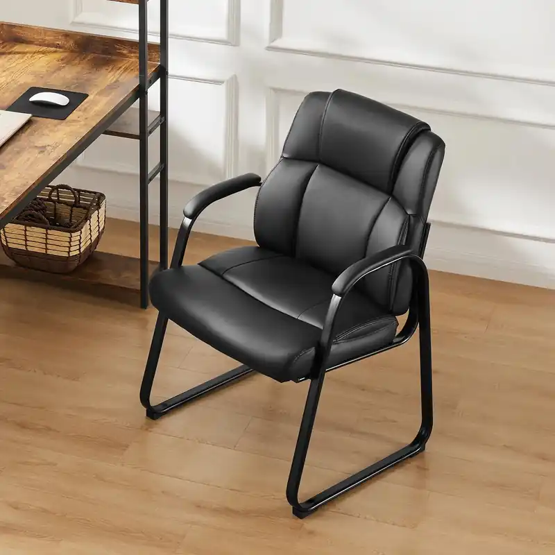 JHK Ergonomic Padded Backrest Living Room Gaming Chair Waterproof PU Leather Waiting Room Seat Thickened