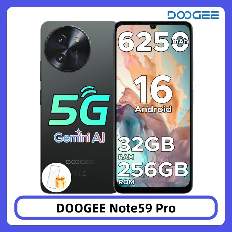 DOOGEE Note59 Pro 5G Smartphone 32GB 256GB 6.75" HD+ 120Hz Display