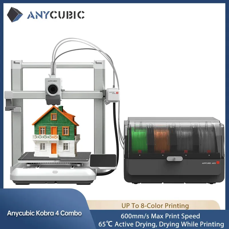 ANYCUBIC Kobra 4/Kobra 4 Combo FDM MultiColor 3D Printer Print in 1 to 8 Color