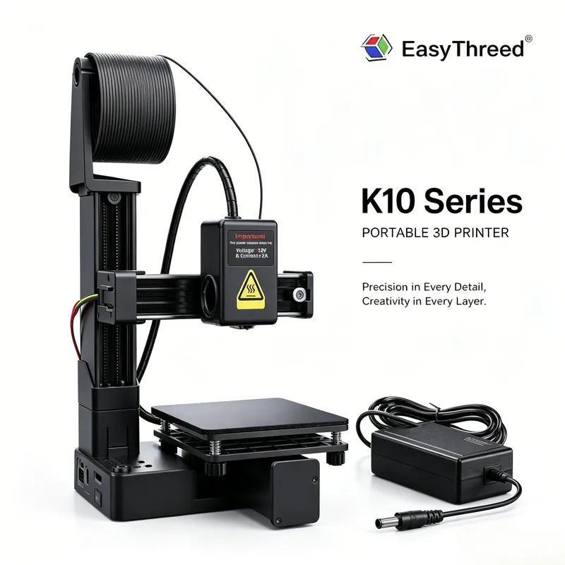 EasyThreed Entry Level Mini 3D Printer Portable Desktop 3D Printer with 100x100x100mm Build Plate Low Noise Fast Assembly for Kids Beginners Home
