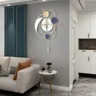 Wall Clock 27.95" Large Metal Hanging Clocks Silent Modern Art Home Décor