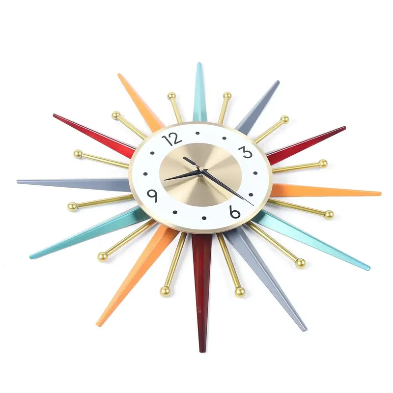 Silent Metal Large Wall Clock 22 Inch for Living Room Decor