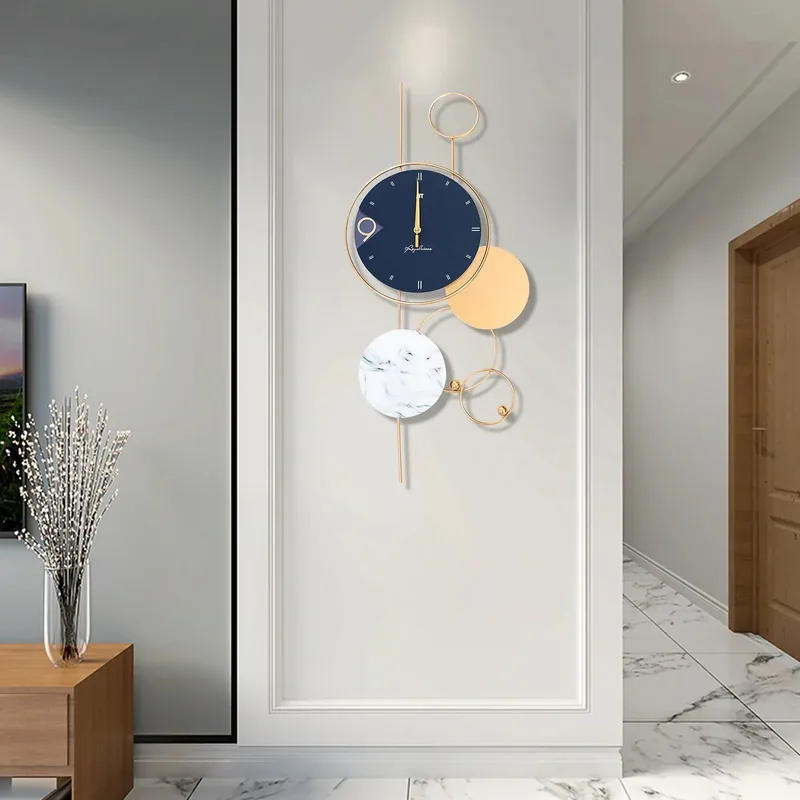 Modern Big Wall Clock, Battery Operated Silent Non-Ticking for Kitchen,Gold