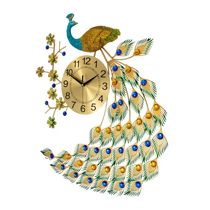 Modern Peacock Wall Clock, Anti-Rust for Housewarming Decoration