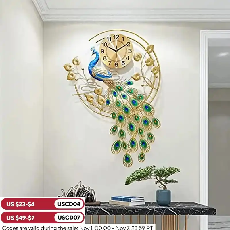 36.6 * 25.6in Modern Wall Clock Metal Creative Wall Watch Silent Wall Clock