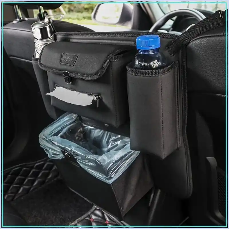 Car Trash Bag Garbage Can Recycle Bin Organizer Storage Container Between Front Seats r