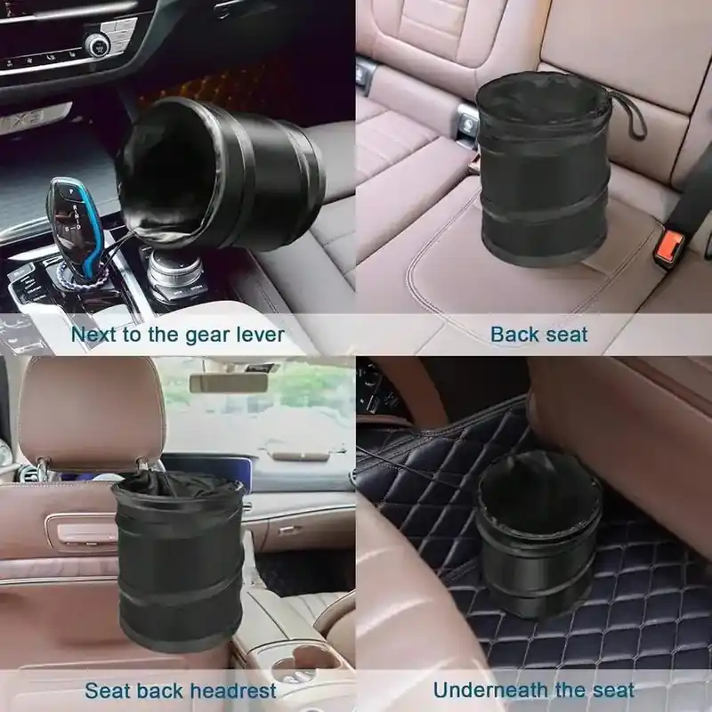 Collapsible Pop-Up Car Trash Can Waterproof Hanging Garbage Bin
