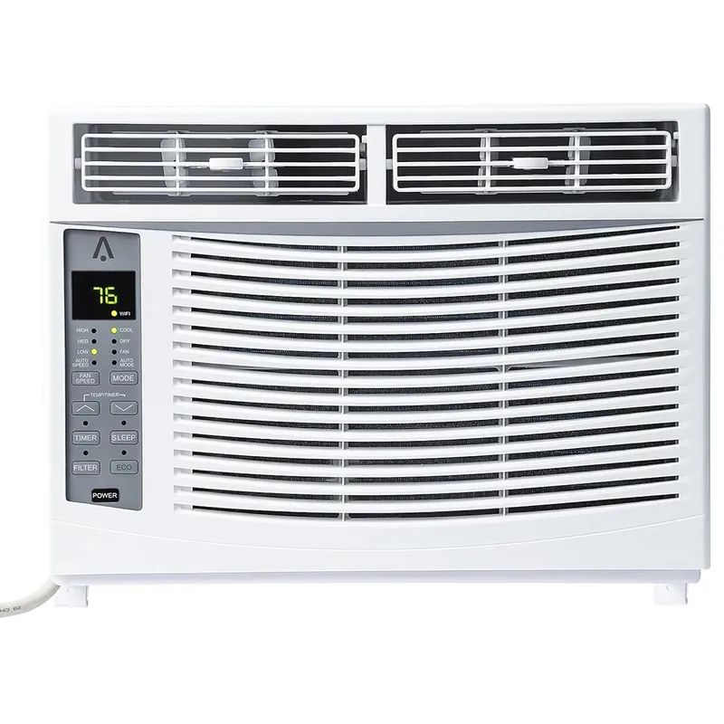 6000 BTU Smart Window Air Conditioner with WiFi - Cools Rooms to 250 Sq Ft,