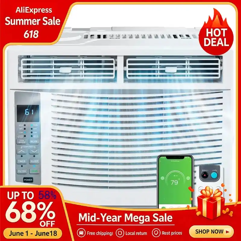 Smart 6000 BTU Window Air Conditioner with WiFi, Remote amp App Control