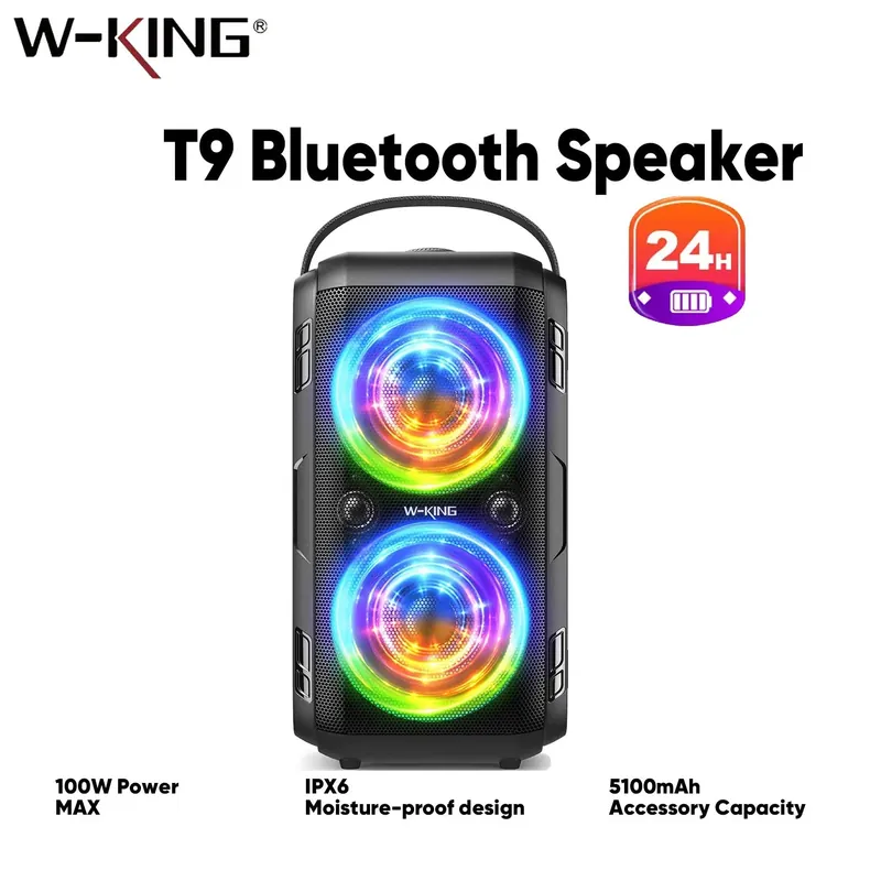 W-KING 180W Peak Party Large Bluetooth Speaker. Portable Wireless