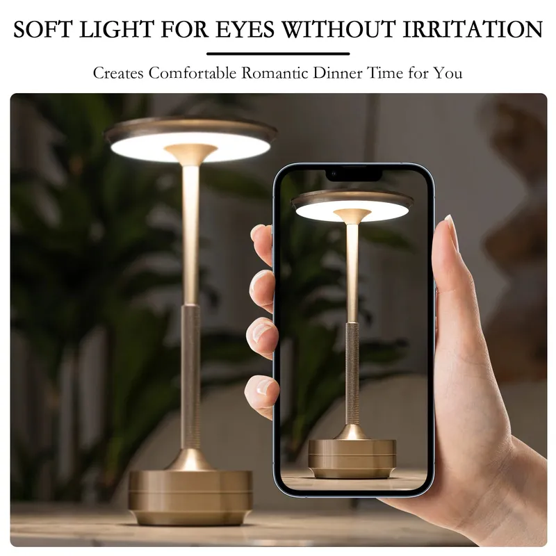 For US ONLY Rechargeable Wireless Table Lamp LED Touch Sensor for Bedroom