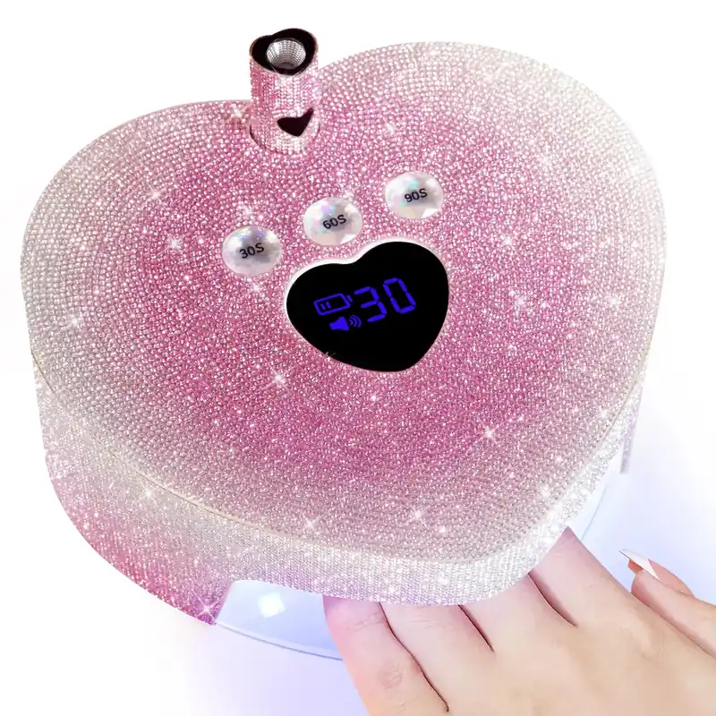 2 in 1 Rechargeable Diamond UV LED Nail Dryer Lamp With Handheld Mini UV Light, Professional Cordless Lamp
