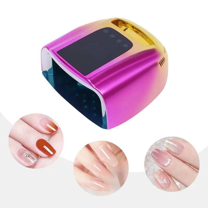 SN475G 96W Wireless Nail Lamp Rechargeable Gradient Gold UV LED Gel Nail Dryer