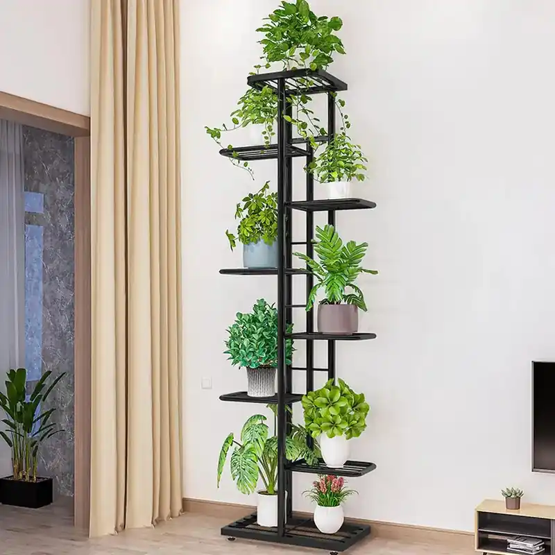8 Tier Metal Plant Stand Metal Rack, Multiple Flower Pot Holder Shelves Corner Rack, Plante