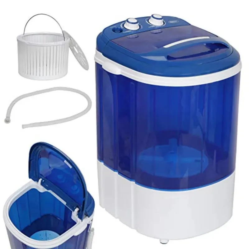 2-IN-1 Portable Washer and Spinner Combo 5.7LBS Mini Washing Machine 2.2LBS Spin Dryer with Drain Pump