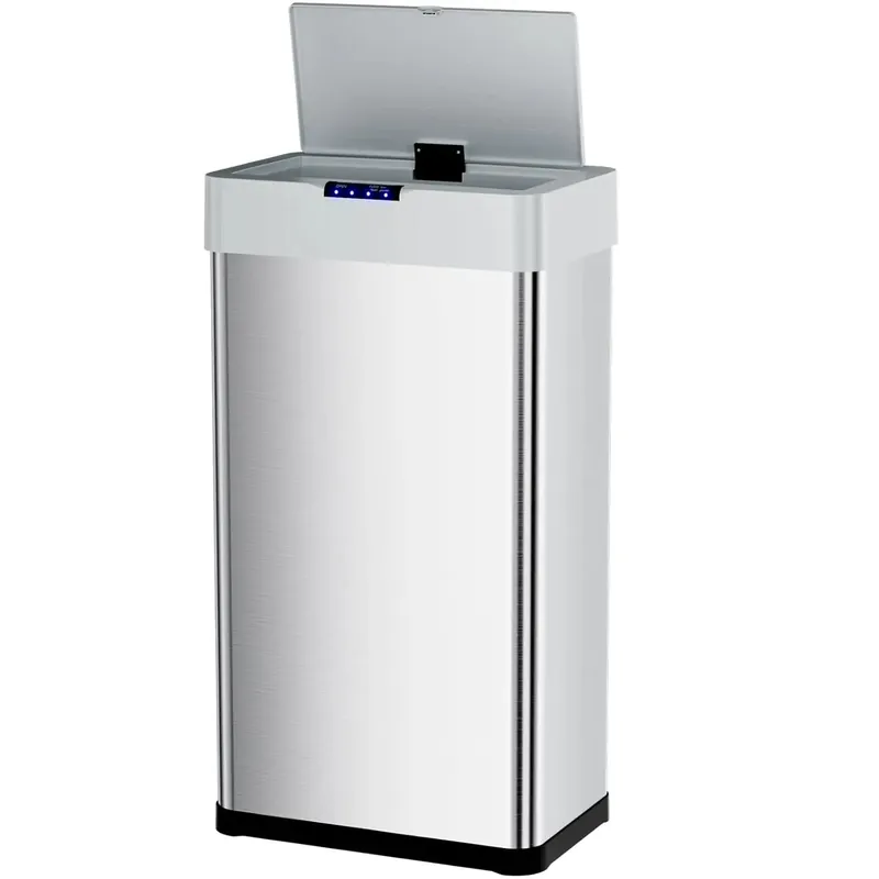 Touchless Rectangular Motion Sensor Trash Can, Brushed Stainless Steel Finish 13.2-21.1Gal (50-80L) for Kitchen Garbage Can