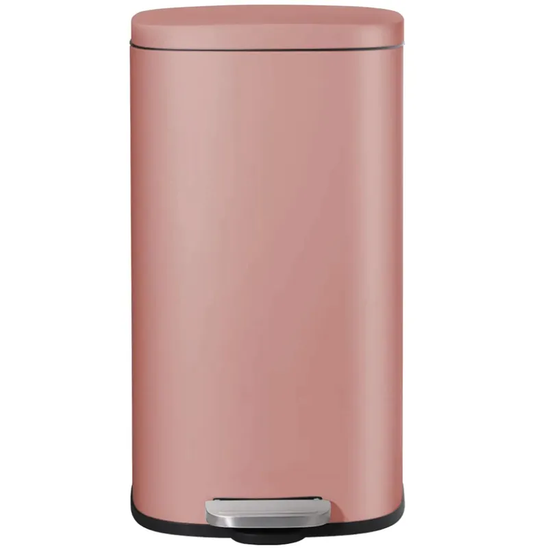 Trash Can, Stainless Steel Kitchen Garbage Can, Step Waste Bin with Hinged Lid