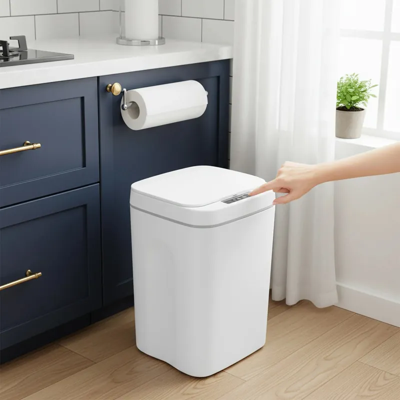 16L Intelligent Sensor Trash Can Touchless PP Waterproof IPX5 Waste Bin for Kitchen Bathroom Office