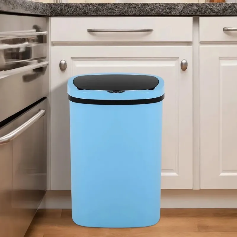 13 Gallon Tall Kitchen Garbage Can Touch-Free Motion Sensor High-Capacity Kitchen Trash Can