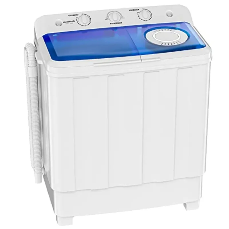 Portable washing machine for dorms, apartments, RVs twin tub, 28lbs capacity, semi-automatic,