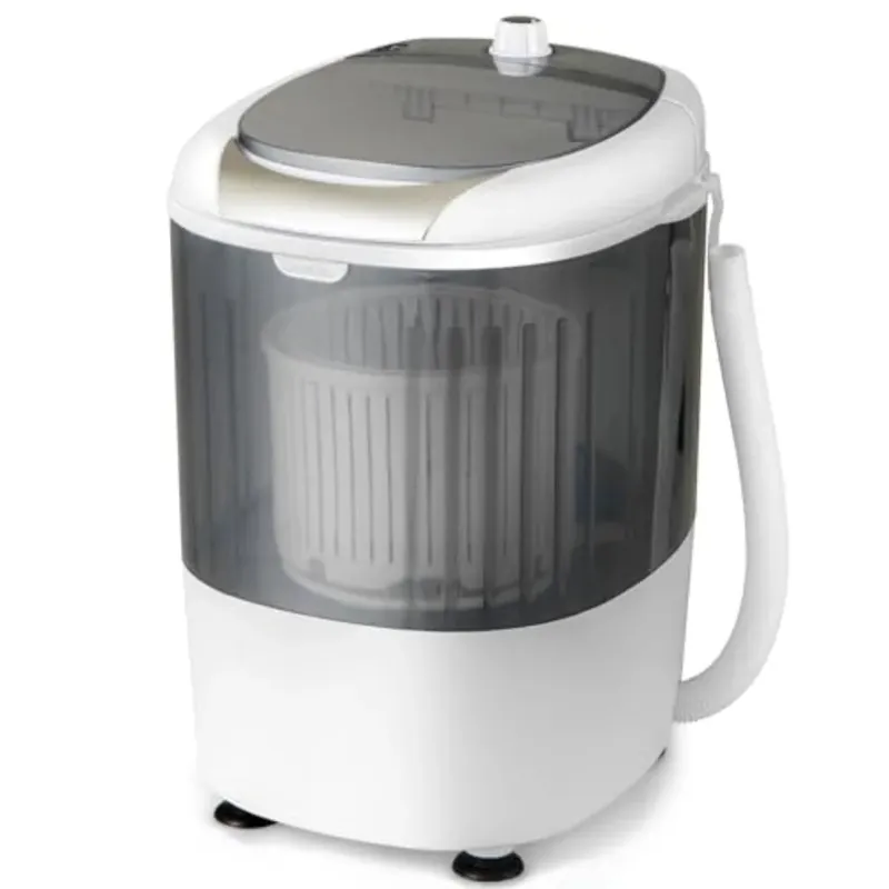 Mini Portable Washing Machine for home, apartment, dorms and RV use; durable grey plastic