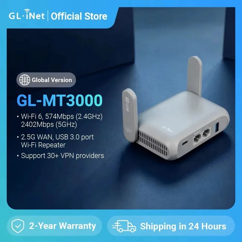 GL.iNet GL-MT3000 (Beryl AX) Wi-Fi 6 Wireless Travel Gigabit Router