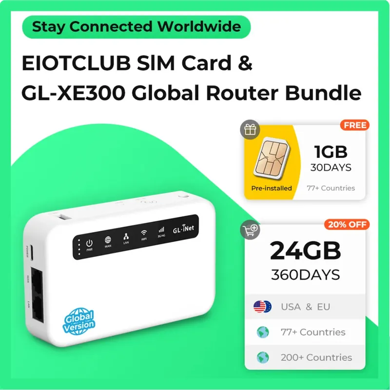 4G LTE Smart VPN Router Portable WiFi Wireless w/ GL-XE300 Global Router Bundle