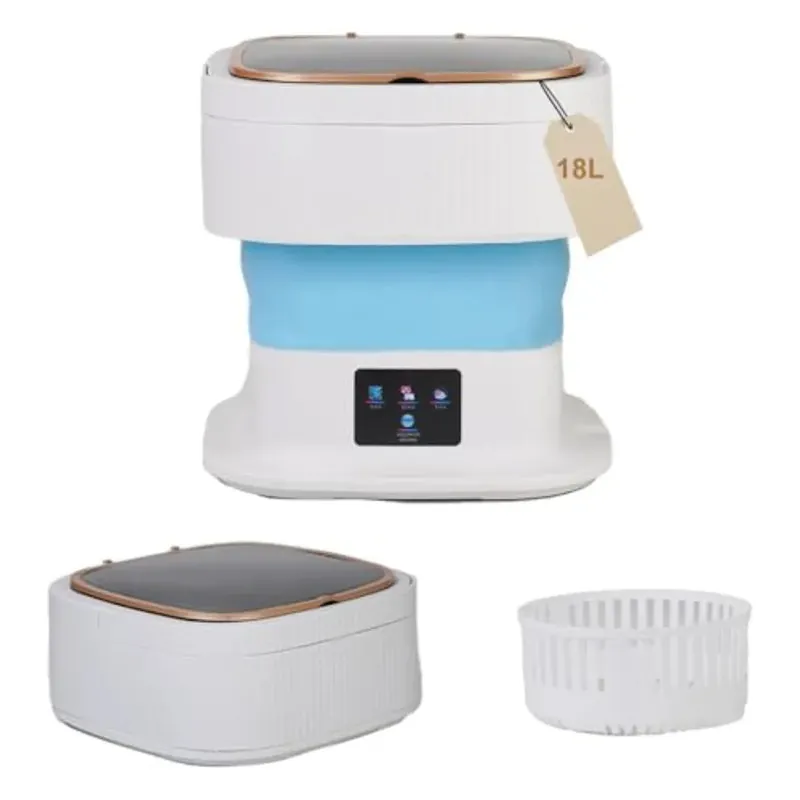 18L Portable Foldable Mini Washing Machine with 3 Modes for Clothes Underwear