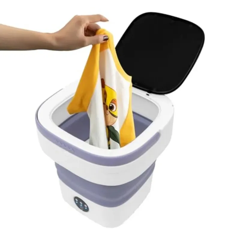 Foldable Electric Portable Washing Machine 12L Large Capacity Mini Washer with Drain Hose Basket