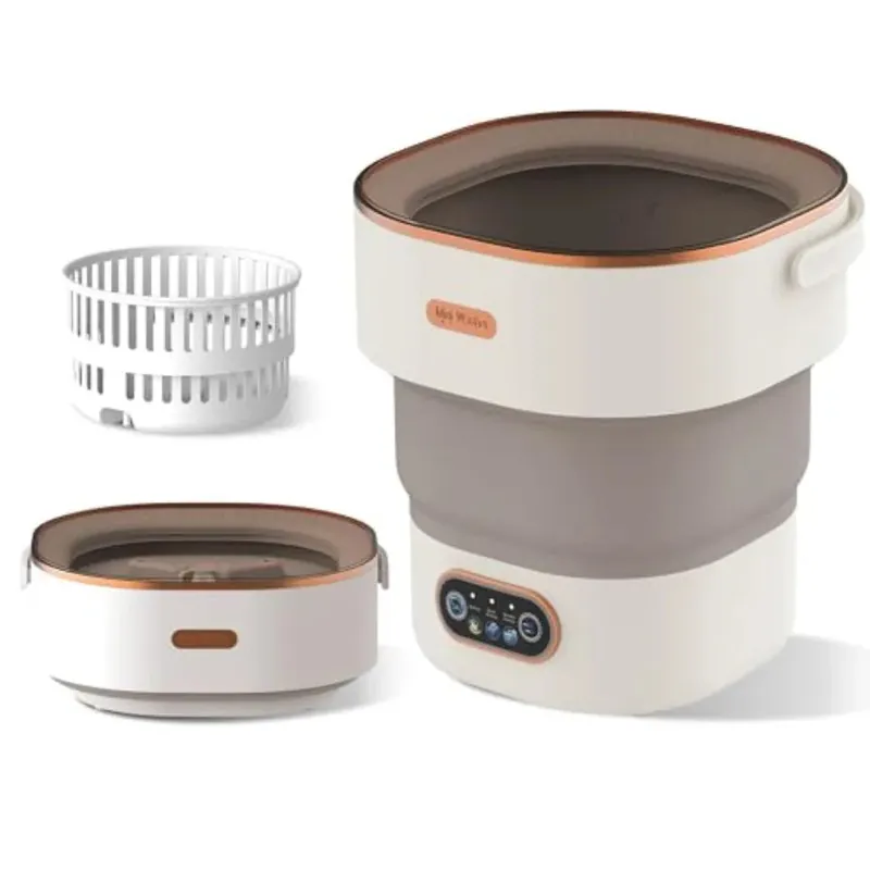 Portable 16L Mini Washing Machine with Spin Basket Foldable Laundry Machine for Underwear Socks