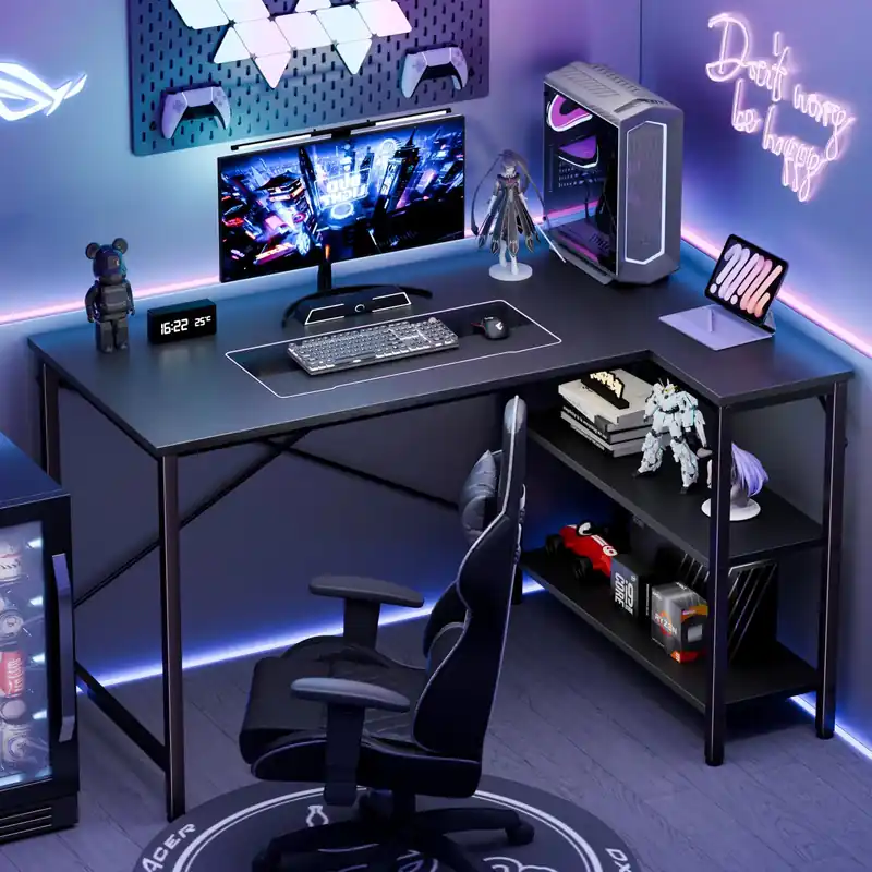 JHK L Shaped Desk 47 Inch Computer Desk Gaming Furniture Corner Desks Home Office