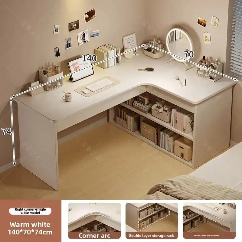 Firm Computer Desk, Bookshelf, Integrated Corner Workbench