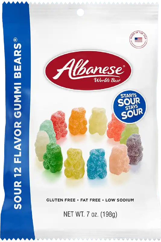 Albanese Sour 12-Flavor Gummi Bears - 7oz