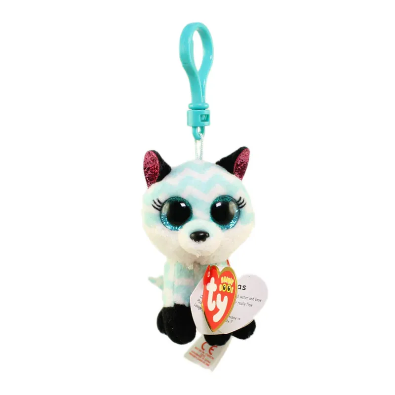 Beanie Babies Atlas Fox Aqua Chevron Clip