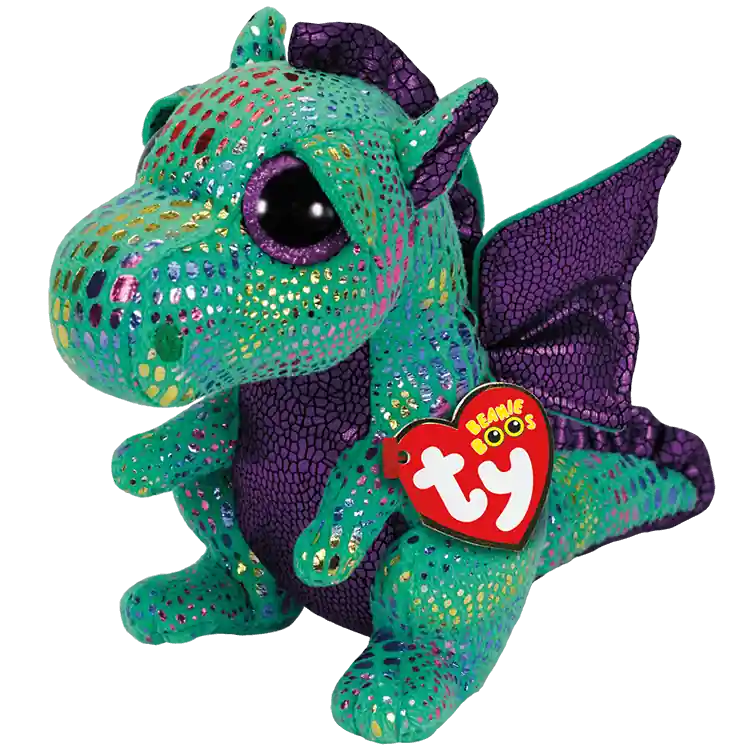 Beanie Babies Cinder Dragon Green Medium