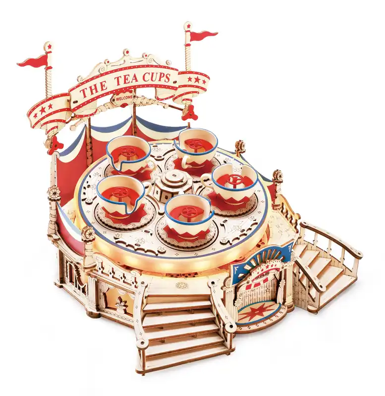 Electro-Mechanical Wooden Puzzle Tilt-A-Whirl