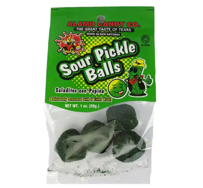 Alamo Candy Peg Bag Sour Pickle Balls