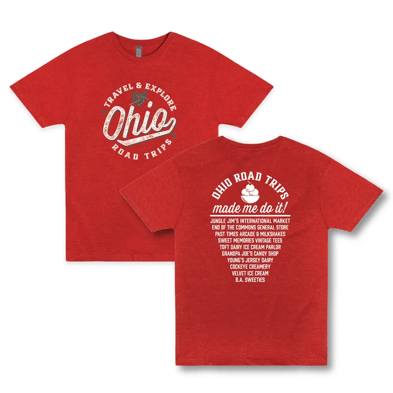Ohio Road Trips - Ohio‘s Top 10 Ice Cream & Sweets Trail Unisex Graphic Tee