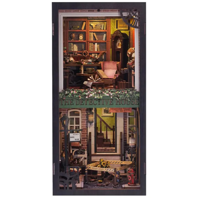 DIY Book Nook Kit Rose Detective Agency with Dust Cover