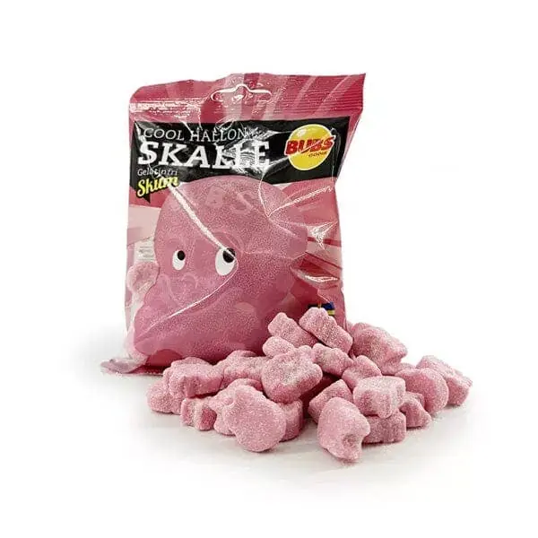 BUBS Godis Cool Raspberry Foam Skulls (90g) Swedish Candy