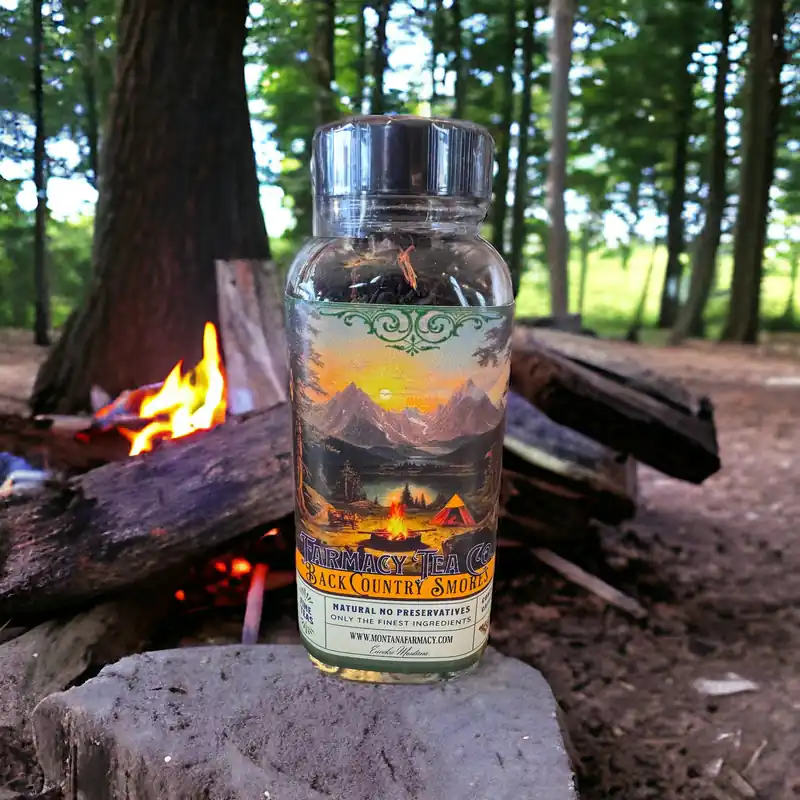 Backcountry Camping Smore‘s tea Campfire Outdoorsy Vintage