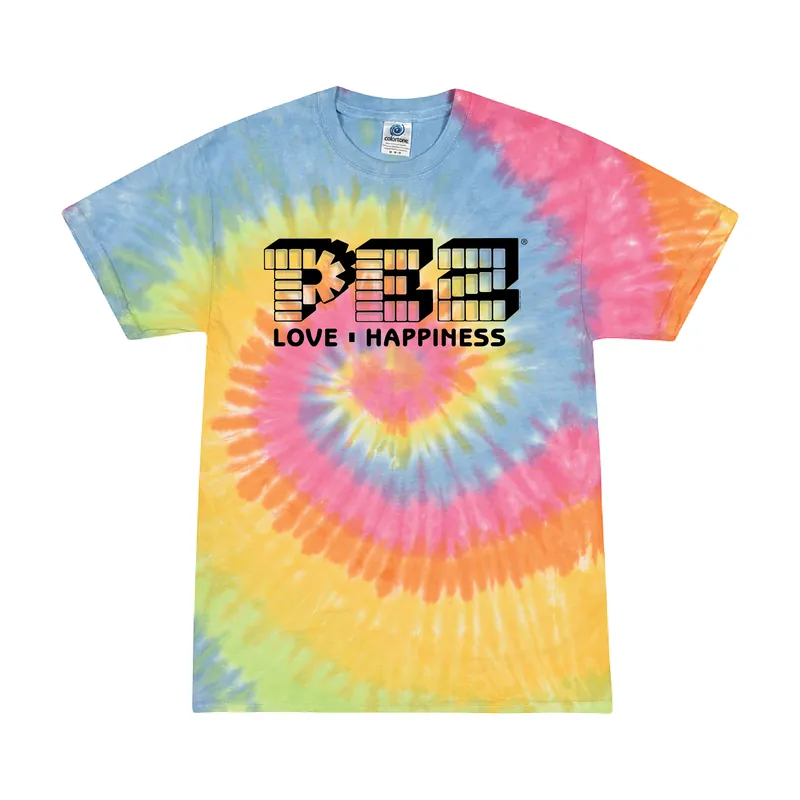PEZ® Tie-Dye Tee Love & Happiness - Youth Unisex Graphic T-Shirt
