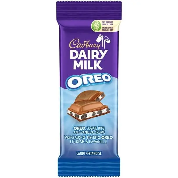 Cadbury Dairy Milk, OREO Cookie Bits and Vanilla Creme, Chocolatey Candy Bar, 95g