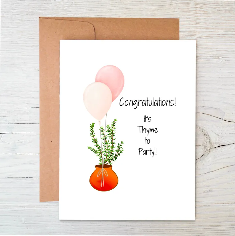 Plantable Card Congratulations Card Thyme Card Eco
