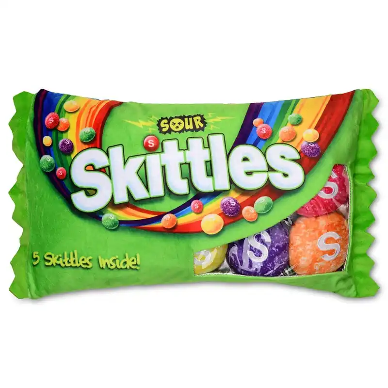 Skittles Sour Packaging Fleece Plush