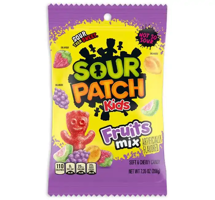 Sour Patch Kids Assorted Fruit Soft Candy 7.35oz Bag